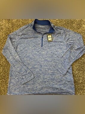 Under Armour Men’s Blue Heather 1/4 Zip Long Sleeve Pullover